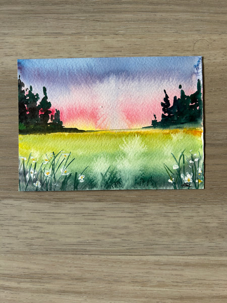 Morning Glory Watercolor Painting