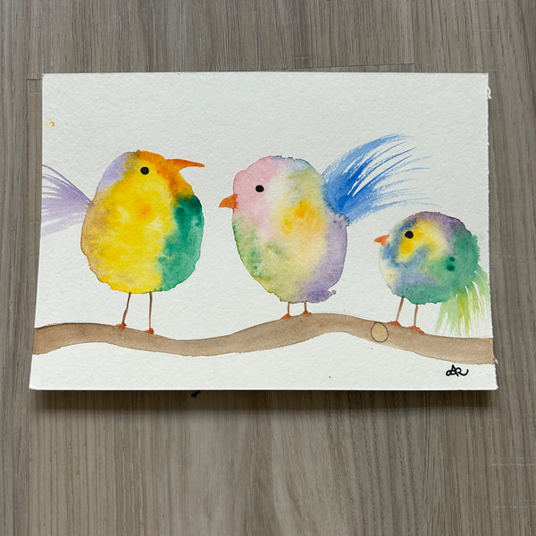 Chirping Birds - Watercolor