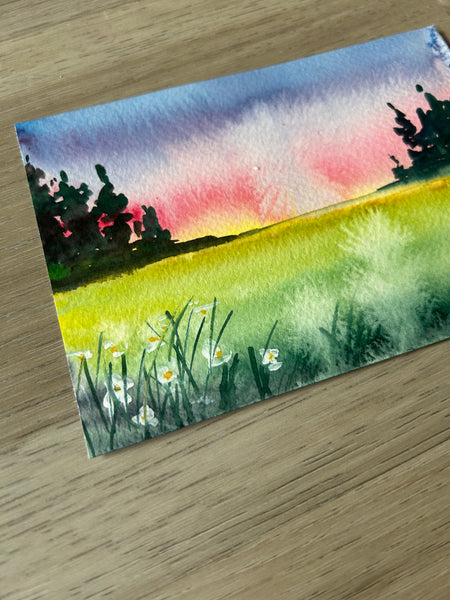 Morning Glory Watercolor Painting