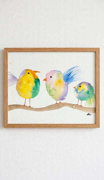 Chirping Birds - Watercolor
