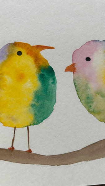 Chirping Birds - Watercolor