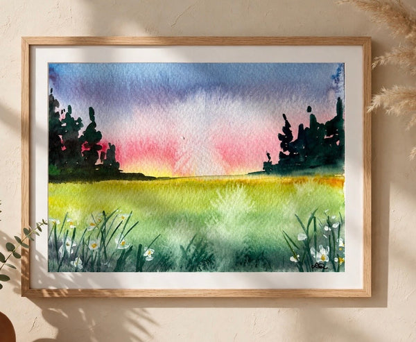 Morning Glory Watercolor Painting