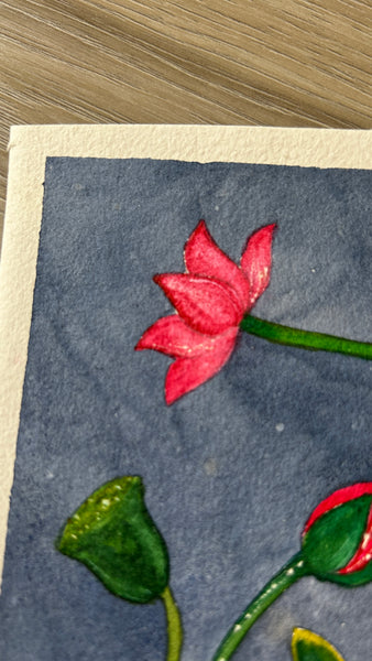 Divine Pichwai Cow and Lotus