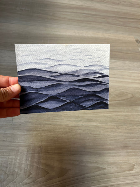 Ocean Wave Watercolor Painting