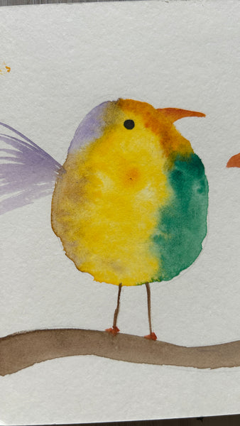 Chirping Birds - Watercolor