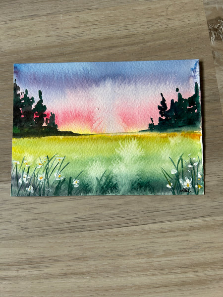 Morning Glory Watercolor Painting