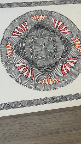 Bamboo Aripana – Sacred Lotus Mandala