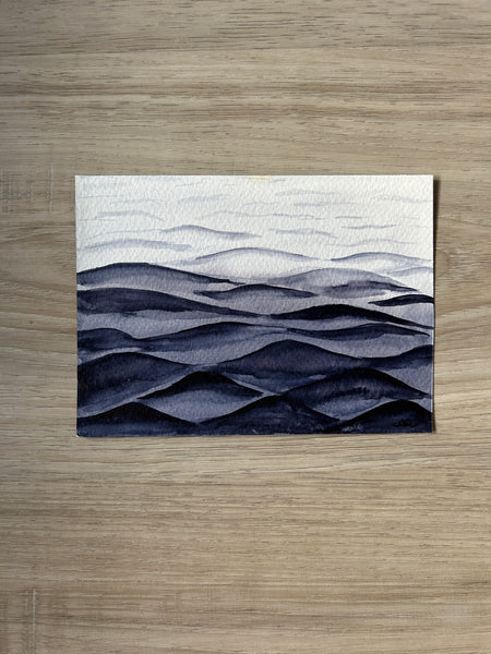 Ocean Wave Watercolor Painting