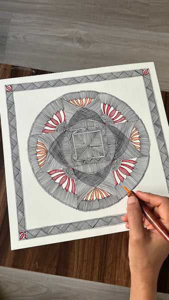 Bamboo Aripana – Sacred Lotus Mandala