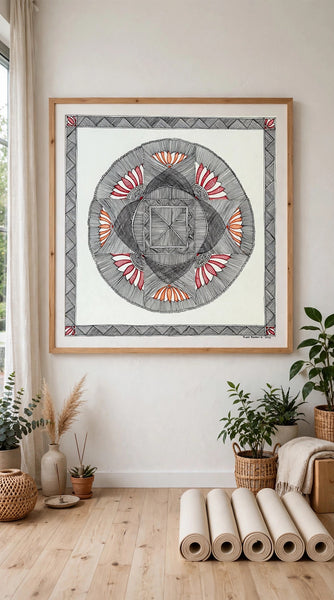 Bamboo Aripana – Sacred Lotus Mandala