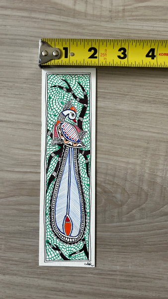 The Indian Peacock Mini Art Bookmark