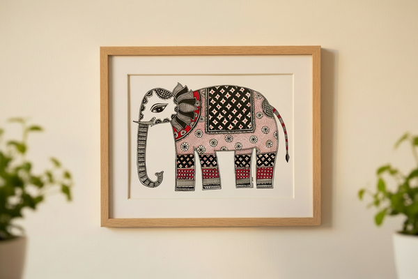 Elephant Madhubani - Maximum Zoom