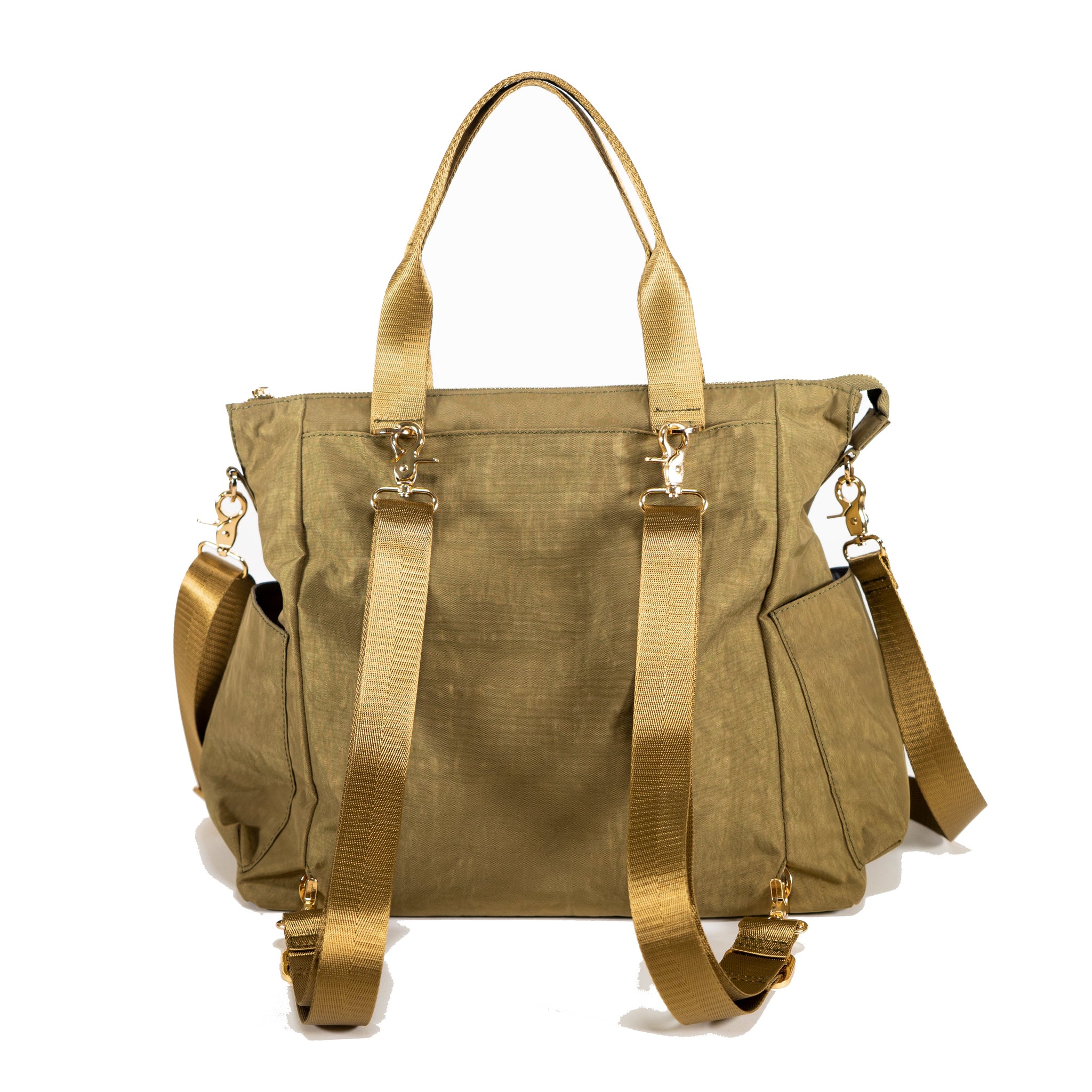 ATHLETA | NWOT REVIVE CONVERTIBLE BACKPACK BAG IN ACACIA OLIVE GREEN Active Convertible Backpack 45L in Forest Green | Away main image 3